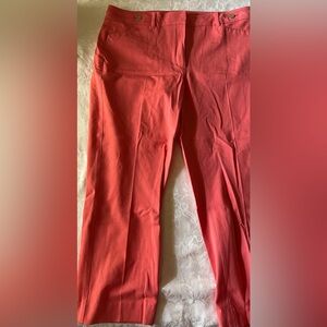 White House Black Market Coral Slim Crop pants size 12 EUC